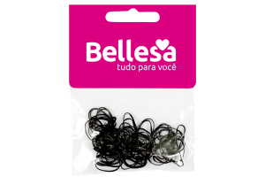 Elástico Bellesa Silicone Preto c/ 75und- Ref 746-B